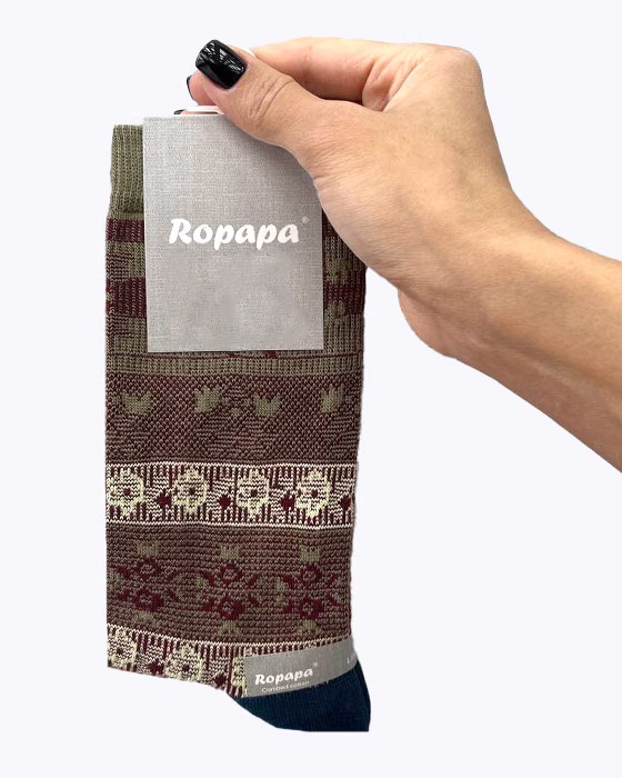 جوراب ساقدار طرح ژاکارد زنانه ROPAPA
